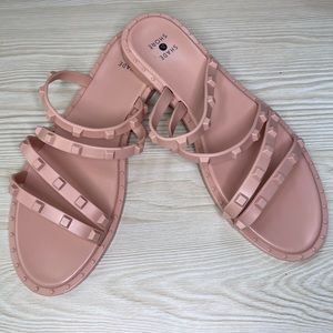 Blush stud sandals